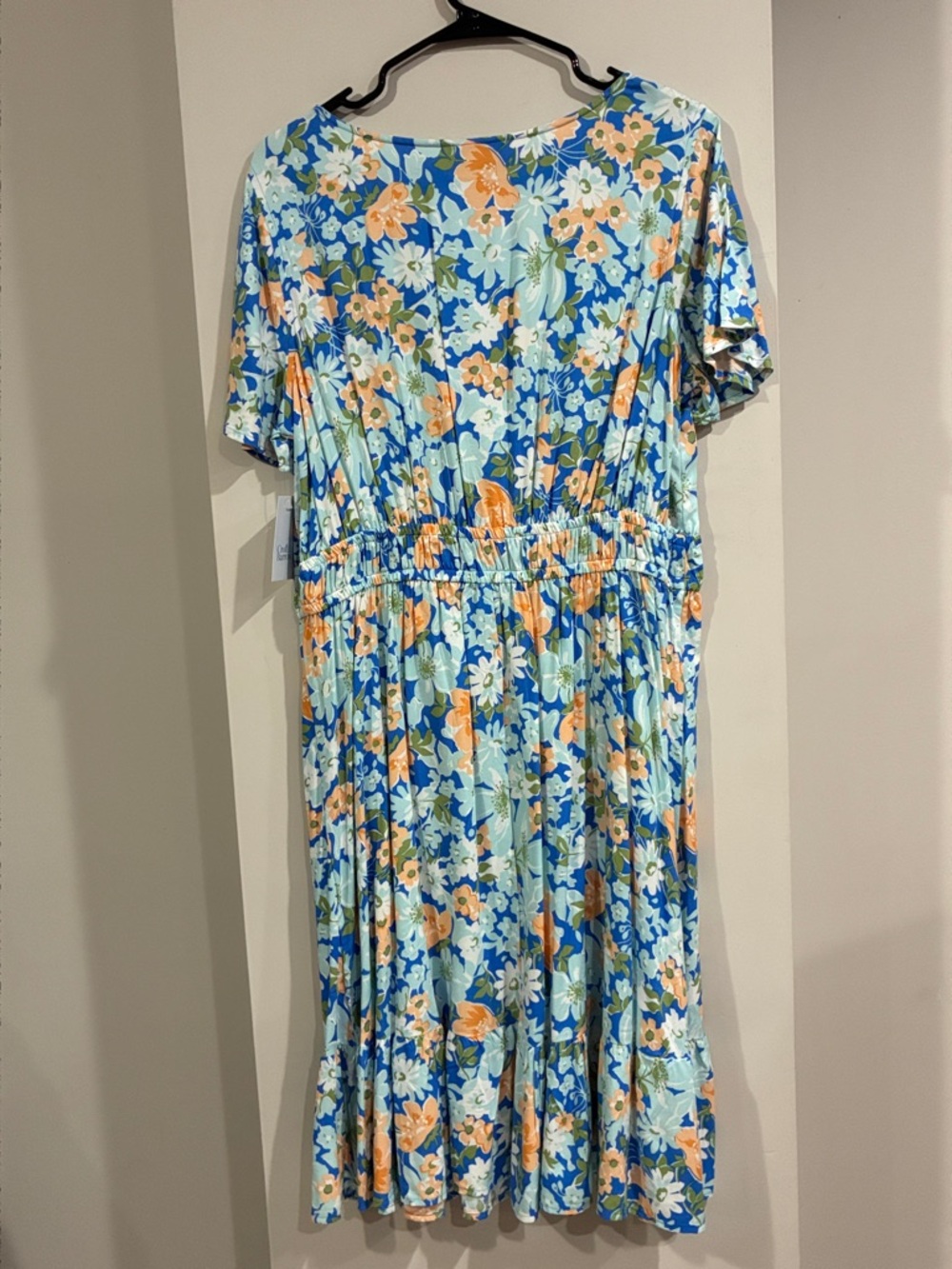 croft & barrow NWT Blue and Peach Floral Midi Dress